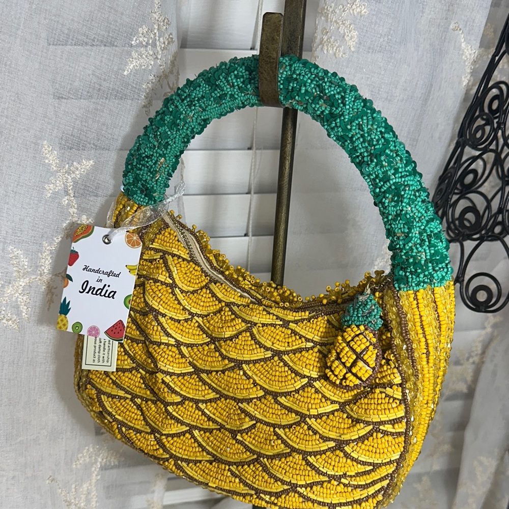 Made in India beaded pineapple shoulder bag